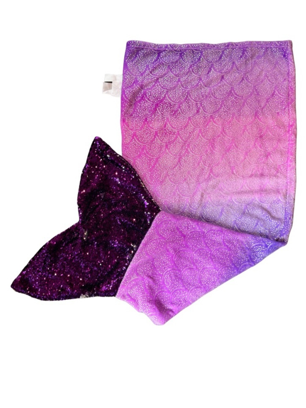 Mermaid Tail Blanket with Purple Sequin Fin